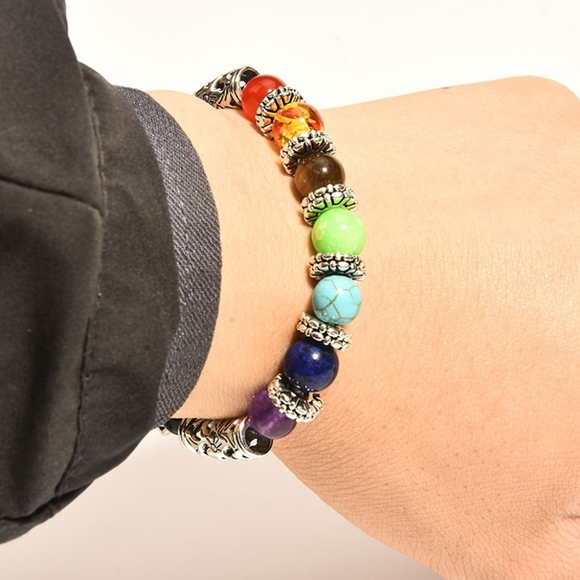 Love Pendant Colorful Stone Healing Bracelet - Picture 2 of 4